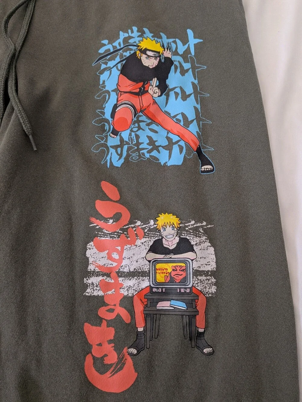 Naruto Shippuden Collection Anime Green Jogger Sweatpants Men's Size XXL (44-46)
